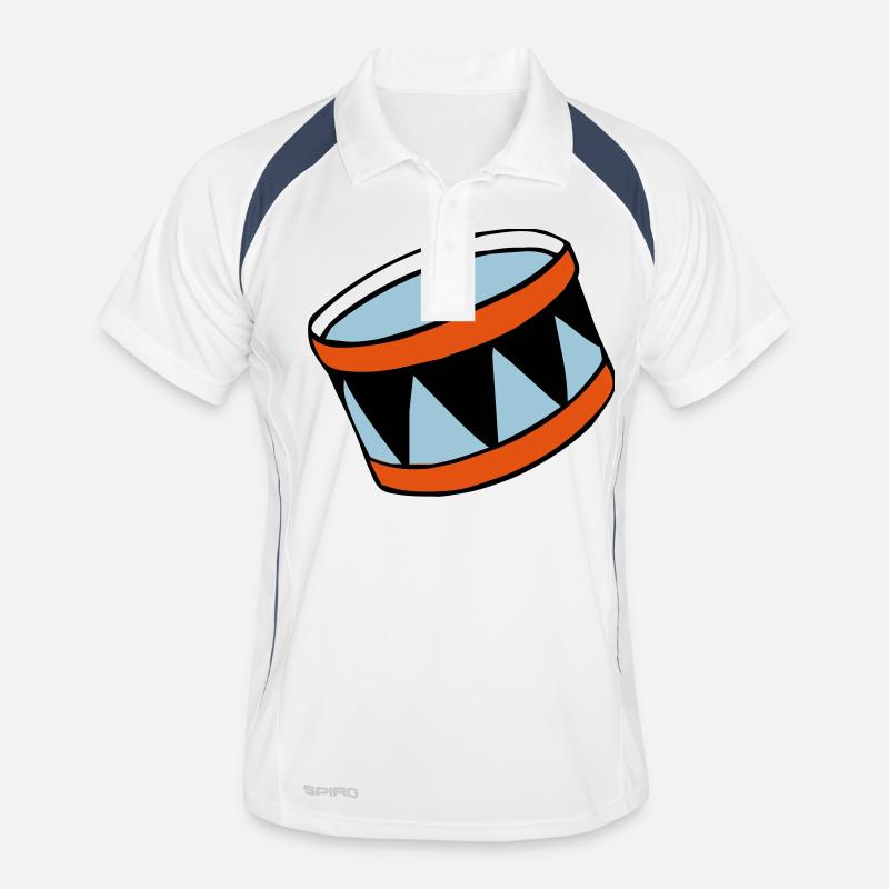drums - Trommel - Männer Polo atmungsaktiv - Weiß/Navy