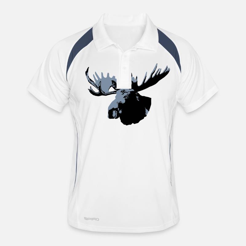 elch - elk - moose - jagd - jäger Männer Polo atmungsaktiv