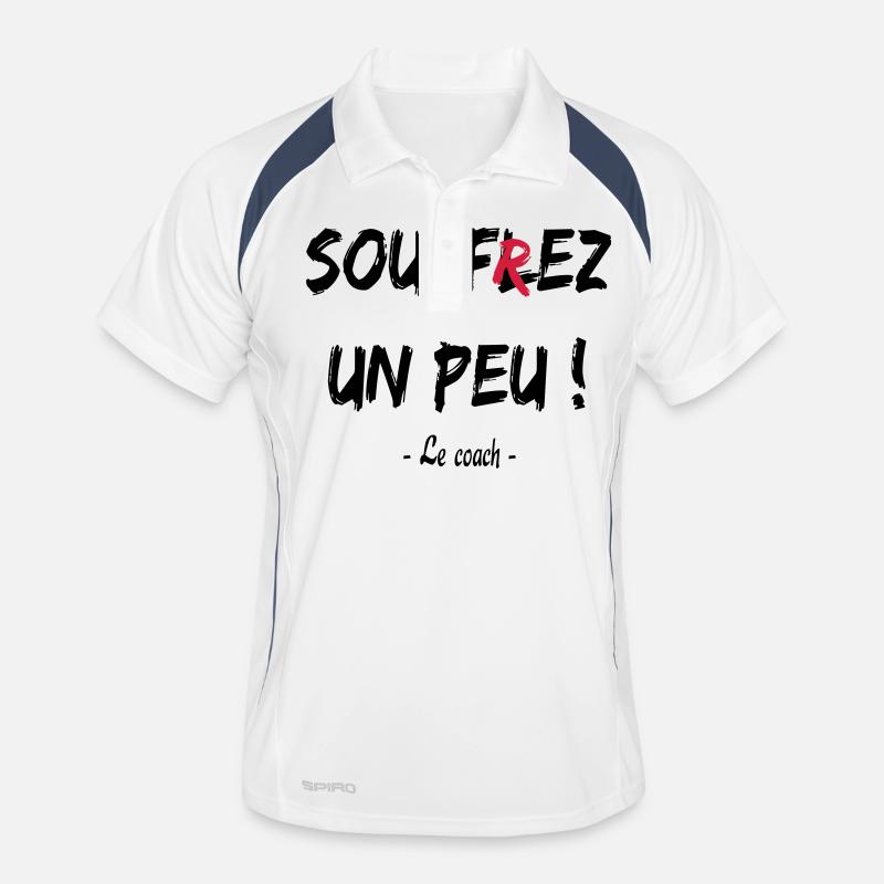 Soufflez un peu - Männer Polo atmungsaktiv - Weiß/Navy