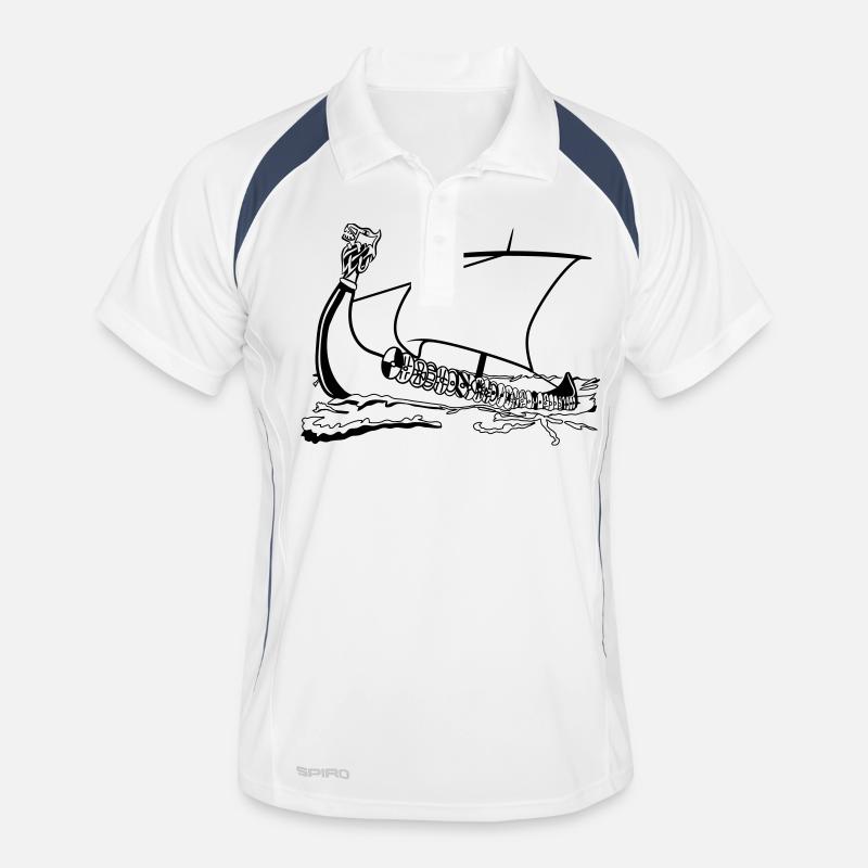 sailing ship old ship sailing viking Men's Polo breathable