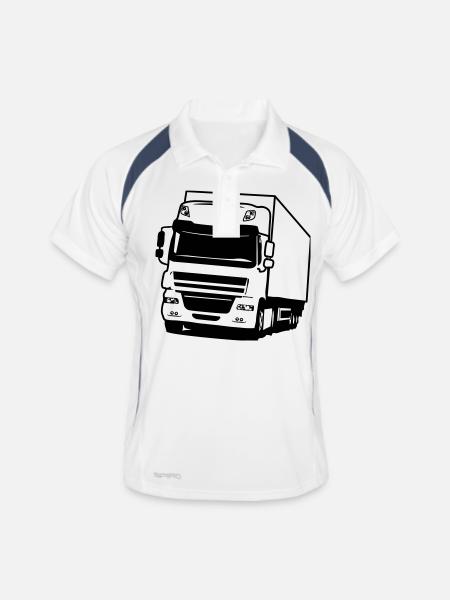 Truck truck trailer - Men's Polo breathable - white/navy - Front