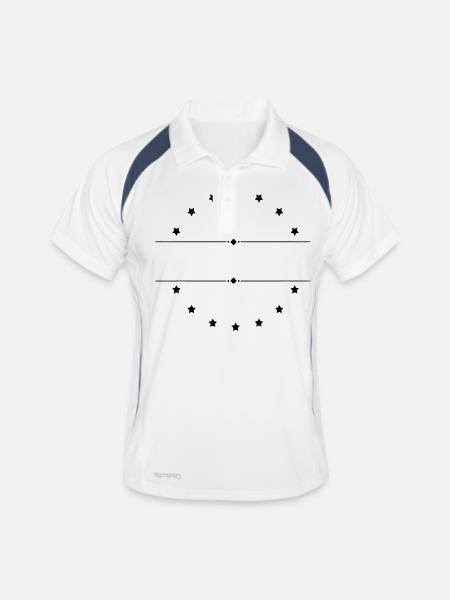 stars symbol - Männer Polo atmungsaktiv - Weiß/Navy - Vorne