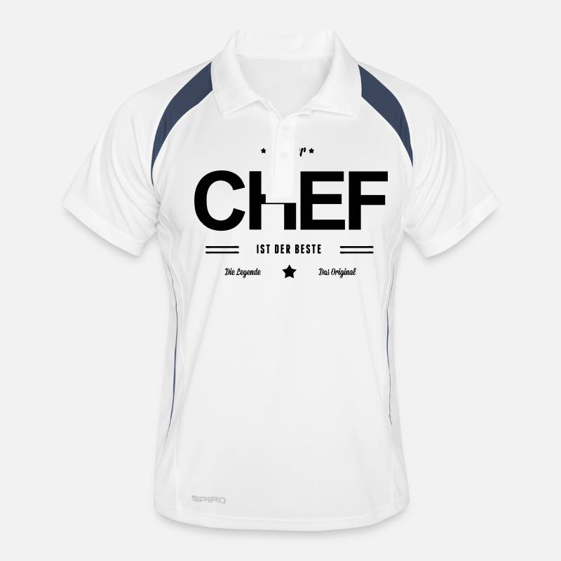 Bester Chef - Männer Polo atmungsaktiv - Weiß/Navy