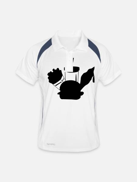 fast food menue eiscreme - Männer Polo atmungsaktiv - Weiß/Navy - Vorne
