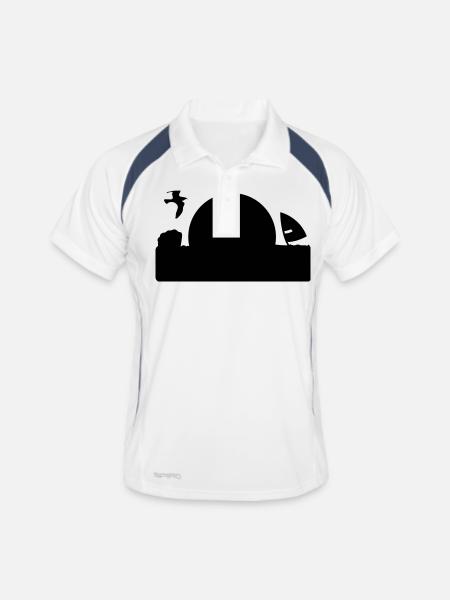 Heringsdorf - Männer Polo atmungsaktiv - Weiß/Navy - Vorne