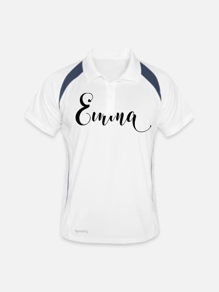 emma - Männer Polo atmungsaktiv - Weiß/Navy - Vorne