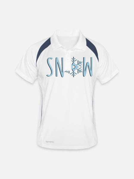 Neige flocon de neige - Polo respirant Homme - blanc/marine - Devant