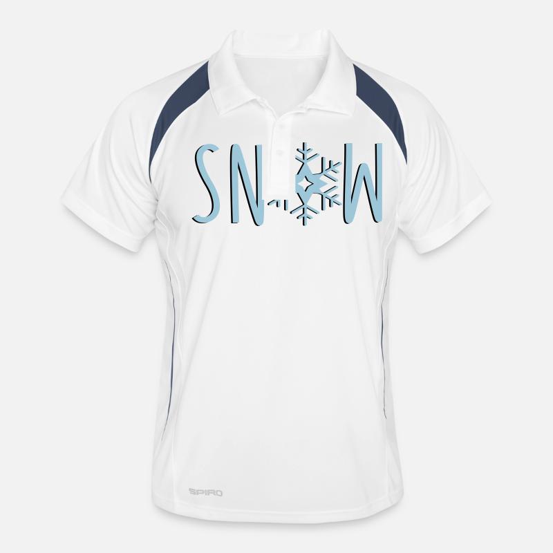 schneeflocke snow - Männer Polo atmungsaktiv - Weiß/Navy