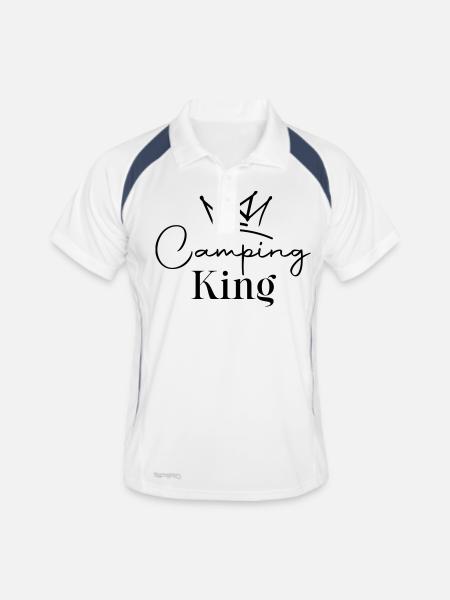 Camping King - Aventure - Polo respirant Homme - blanc/marine - Devant