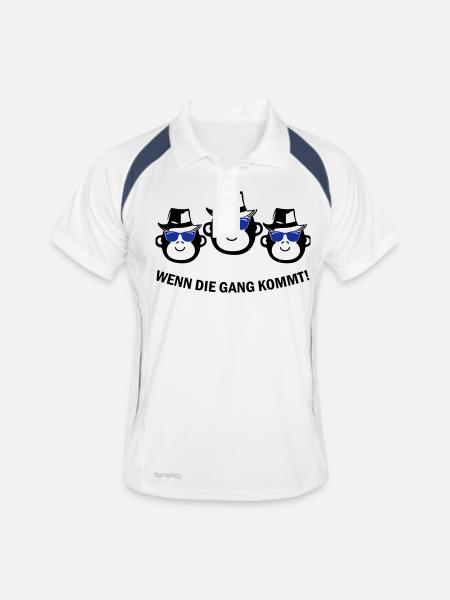 Monkey Gang - Men's Polo breathable - white/navy - Front