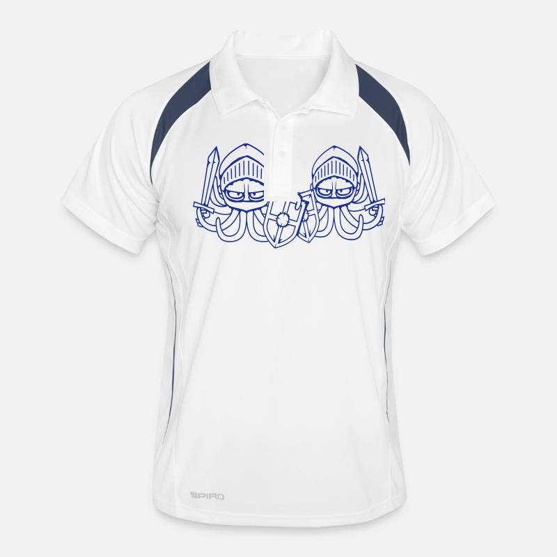 2 Octopus Knight Team Épée bouclier médiéval Polo respirant Homme
