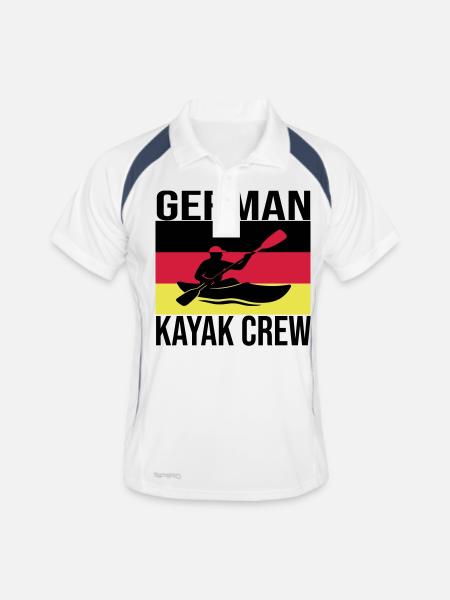 Équipage de kayak allemand – T-shirt de kayak d’eau vive - Polo respirant Homme - blanc/marine - Devant