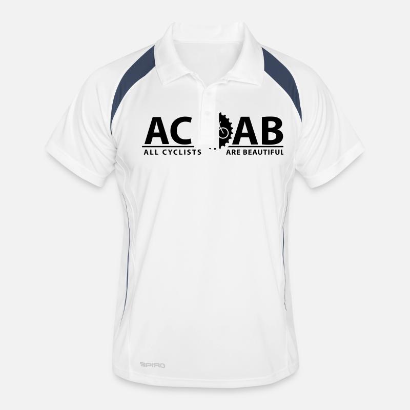 ACAB ALL CYCLISTS - Männer Polo atmungsaktiv - Weiß/Navy