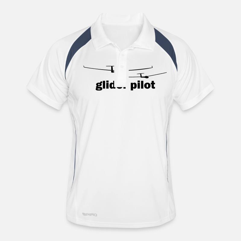 glider pilot - Männer Polo atmungsaktiv - Weiß/Navy