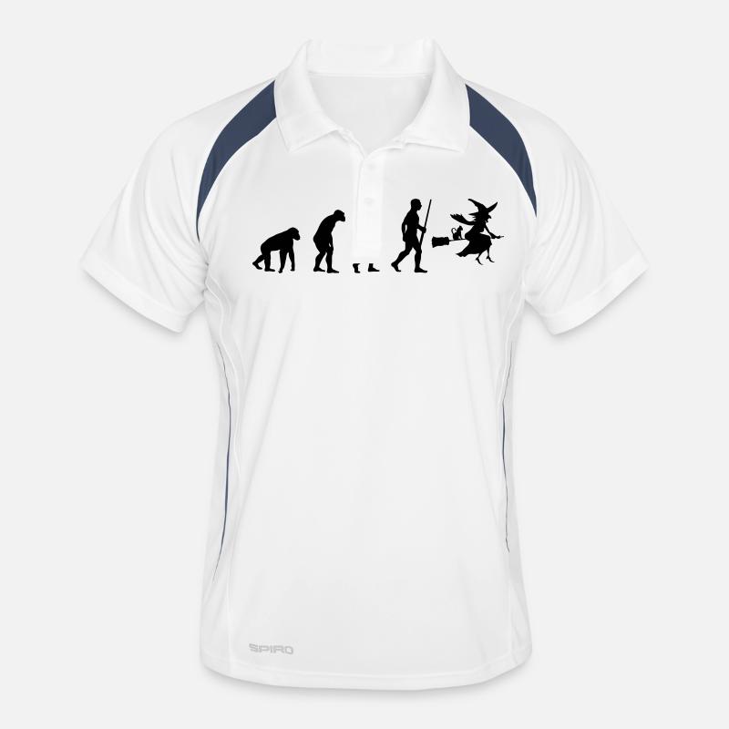 Witch Evolution - Männer Polo atmungsaktiv - Weiß/Navy