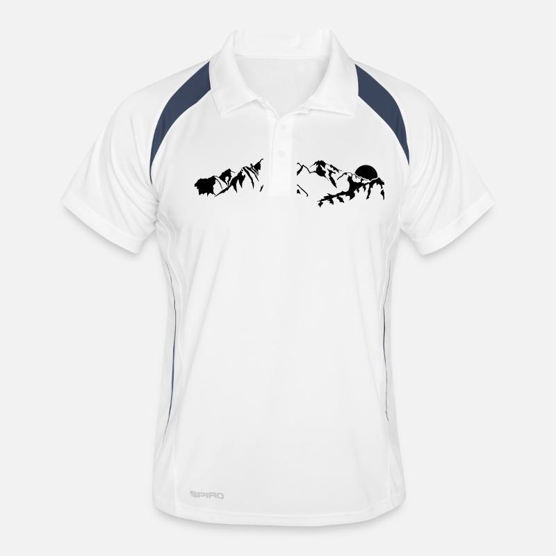 Mountain berge - Männer Polo atmungsaktiv - Weiß/Navy