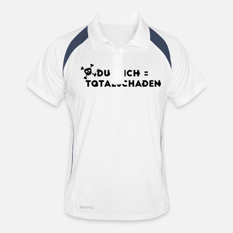 DU + ICH = Totalschaden Männer Polo atmungsaktiv
