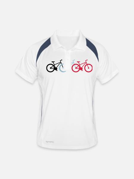 Bicycle Bike Bicycles - Men's Polo breathable - white/navy - Front