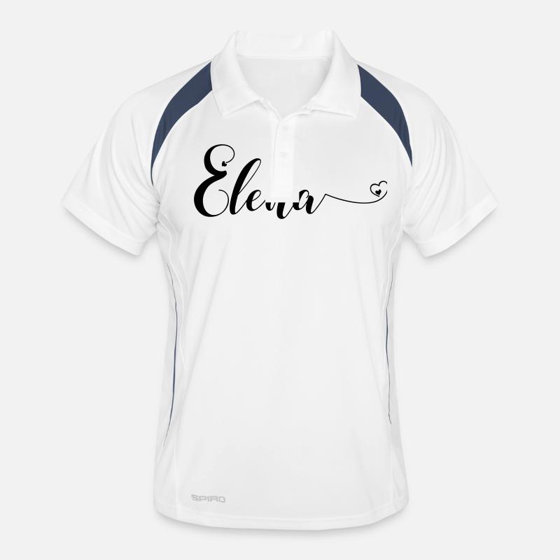 elena - Männer Polo atmungsaktiv - Weiß/Navy