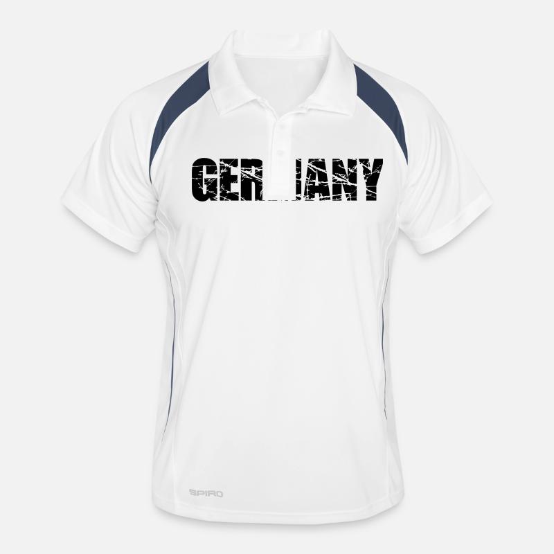 tears text scratch 3 colors germany nation black r Men's Polo breathable
