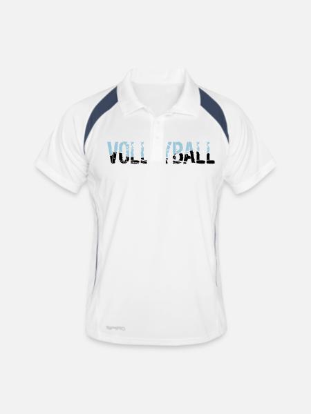 text pattern scratch old cracks vintage cool volle - Men's Polo breathable - white/navy - Front