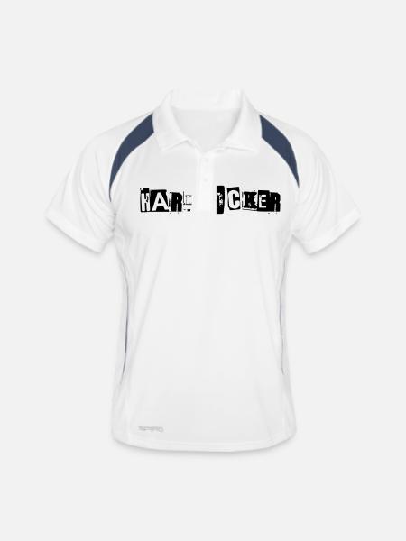 Hard rocker music festival gift - Men's Polo breathable - white/navy - Front