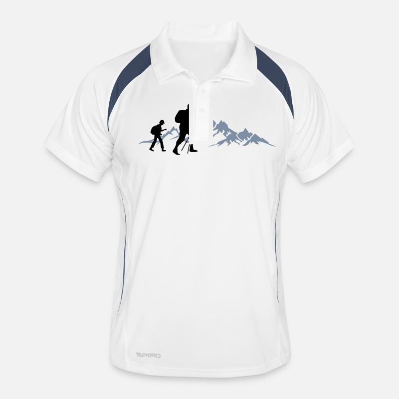 Sport - Berge Wanderer - Männer Polo atmungsaktiv - Weiß/Navy