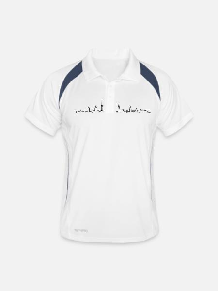 Skyline - Münster NRW - Männer Polo atmungsaktiv - Weiß/Navy - Vorne