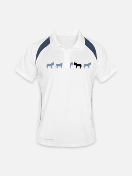 différentes abeilles cheval poney petit packelsel - Polo respirant Homme - blanc/marine - Devant
