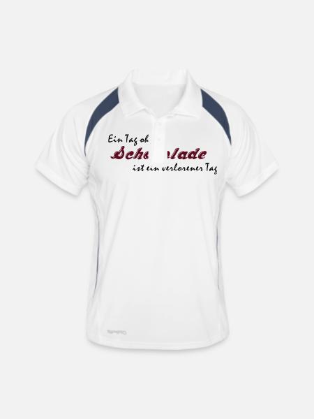 Ein Tag ohne Schokolade - Männer Polo atmungsaktiv - Weiß/Navy - Vorne