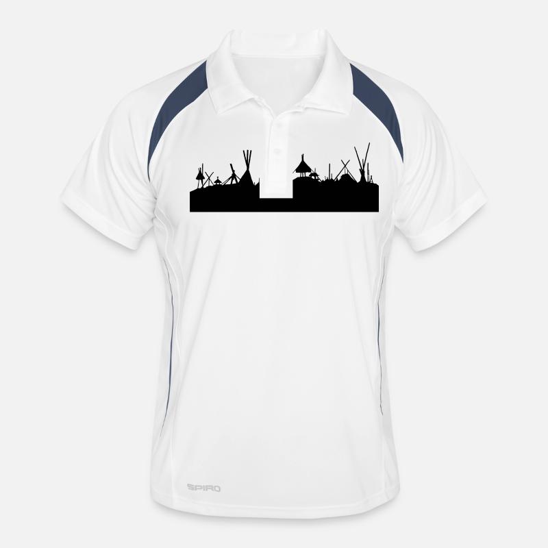 Tent Skyline - Männer Polo atmungsaktiv - Weiß/Navy