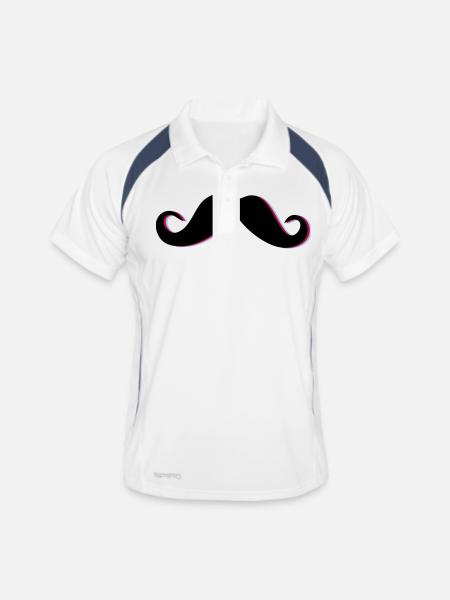 Funky Mustache - Men's Polo breathable - white/navy - Front