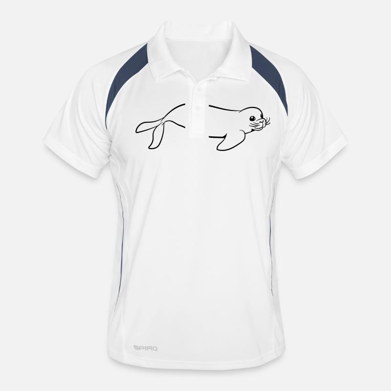 Seeh swim - Men's Polo breathable - white/navy