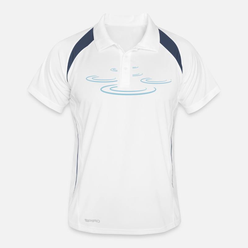 Water Drop Waves - Männer Polo atmungsaktiv - Weiß/Navy