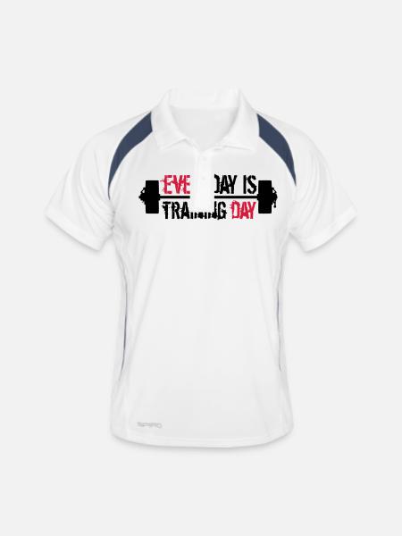 dumbbells, dumbbells, dumbbells, dumbbells, dumbbe - Men's Polo breathable - white/navy - Front