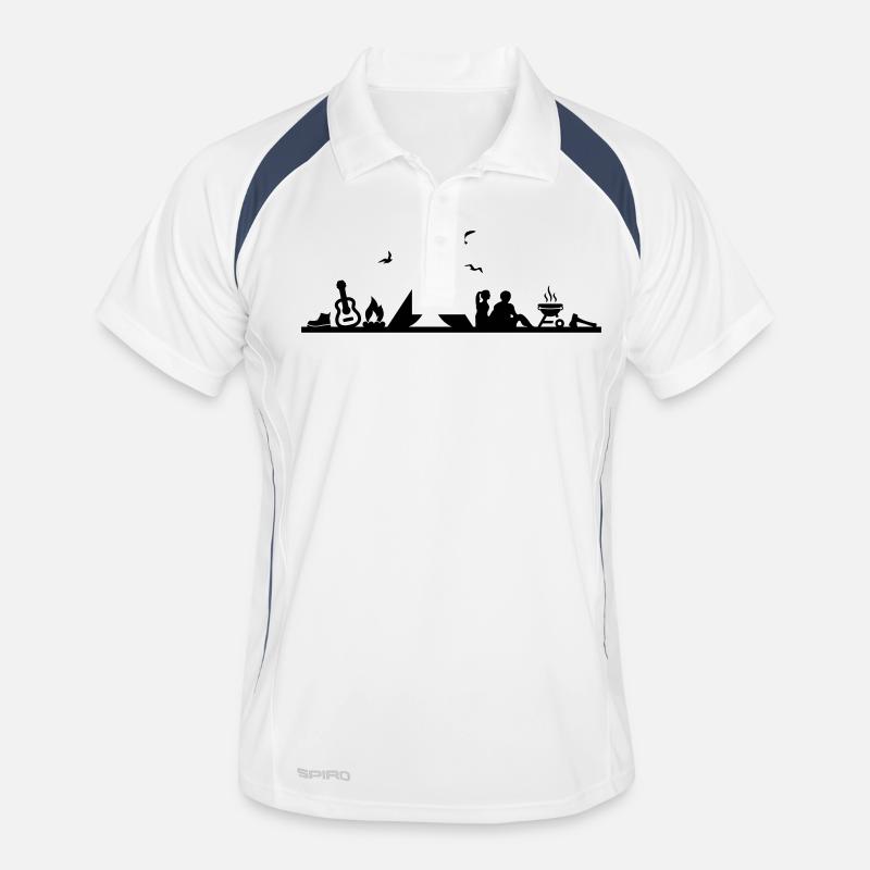 Freizeit - Camping Zelten Lagerfeuer Männer Polo atmungsaktiv