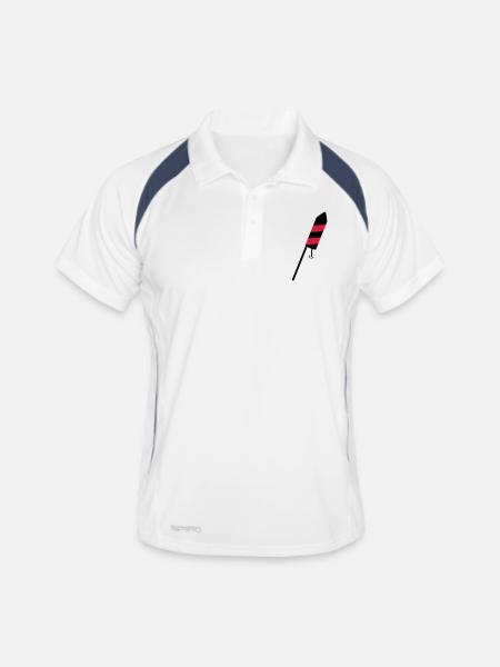 Rakete - Männer Polo atmungsaktiv - Weiß/Navy - Vorne