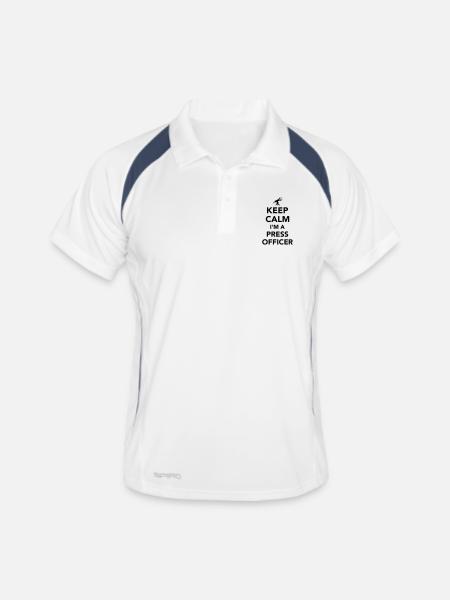 Press officer - Men's Polo breathable - white/navy - Front