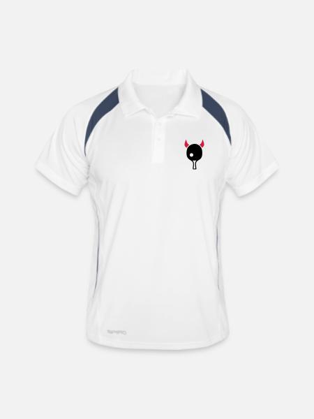 tennis de table - Polo respirant Homme - blanc/marine - Devant
