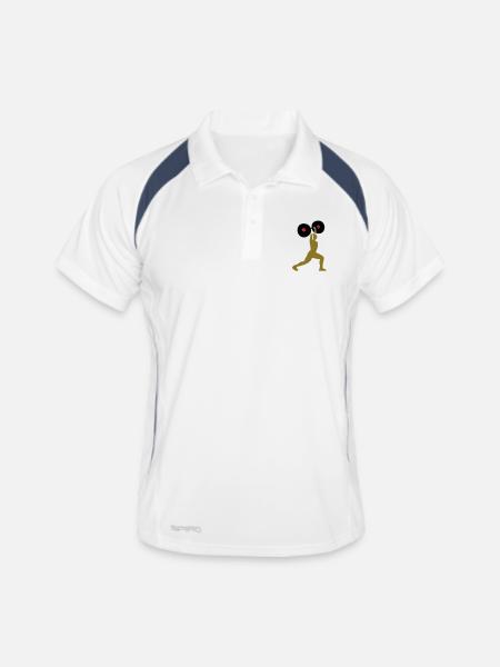 weight lifting - Men's Polo breathable - white/navy - Front