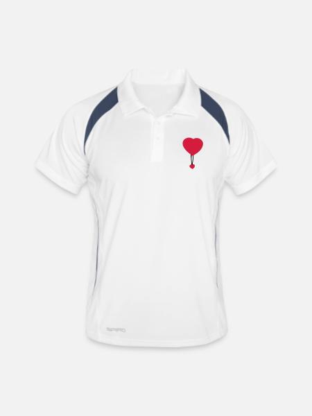 Double heart (2c) - Men's Polo breathable - white/navy