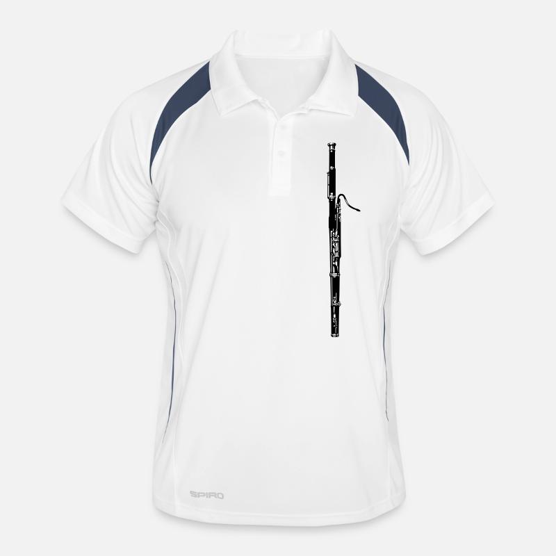 Fagott - Männer Polo atmungsaktiv - Weiß/Navy