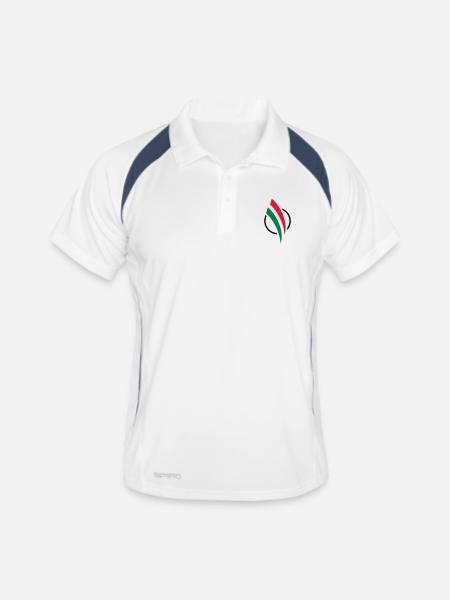 FiatWelt Signet - Männer Polo atmungsaktiv - Weiß/Navy - Vorne