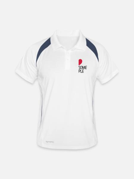 Awesome Couple. Part1 - Polo respirant Homme - blanc/marine - Devant