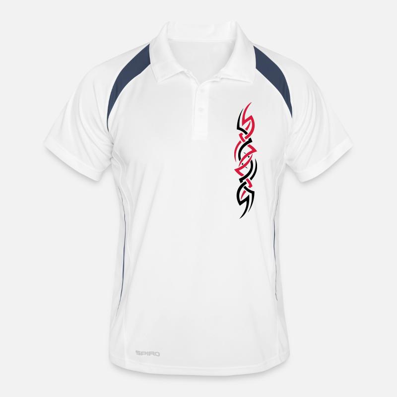 tribal02 - Männer Polo atmungsaktiv - Weiß/Navy