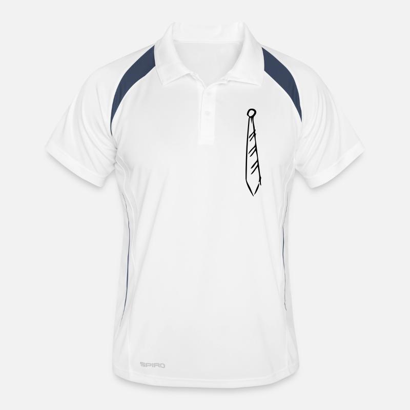 Krawatte - Männer Polo atmungsaktiv - Weiß/Navy