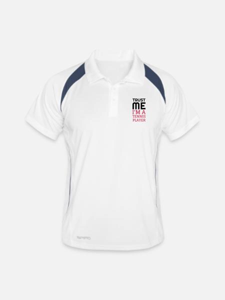Tennis - Sport - Racket - Tennis Player - Tenis - Polo respirant Homme - blanc/marine - Devant