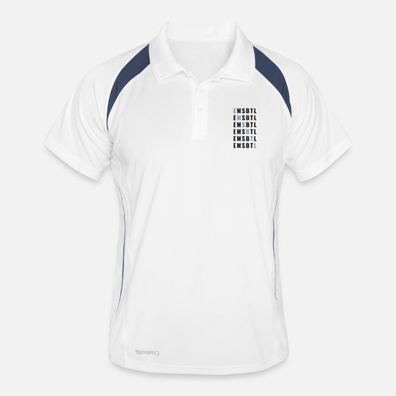 Eimsbüttel - matrice EMSBTL - Polo respirant Homme - blanc/marine
