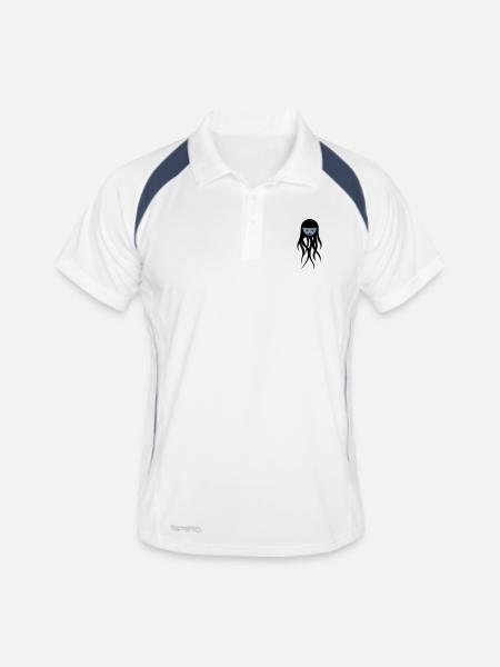 ghost eat - Men's Polo breathable - white/navy - Front