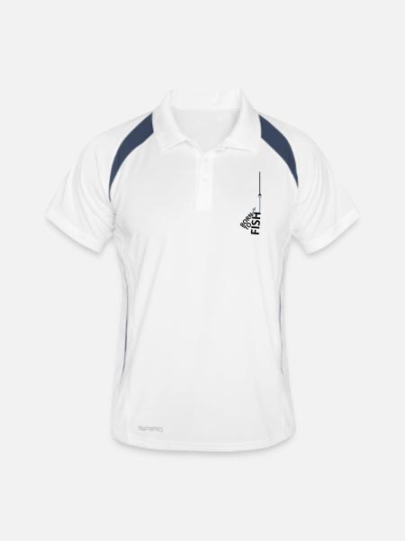 fishing - Polo respirant Homme - blanc/marine - Devant